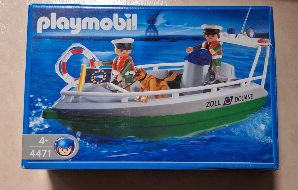 Playmobil - Douaneboot - 4471, Ophalen of Verzenden, Zo goed als nieuw, Complete set