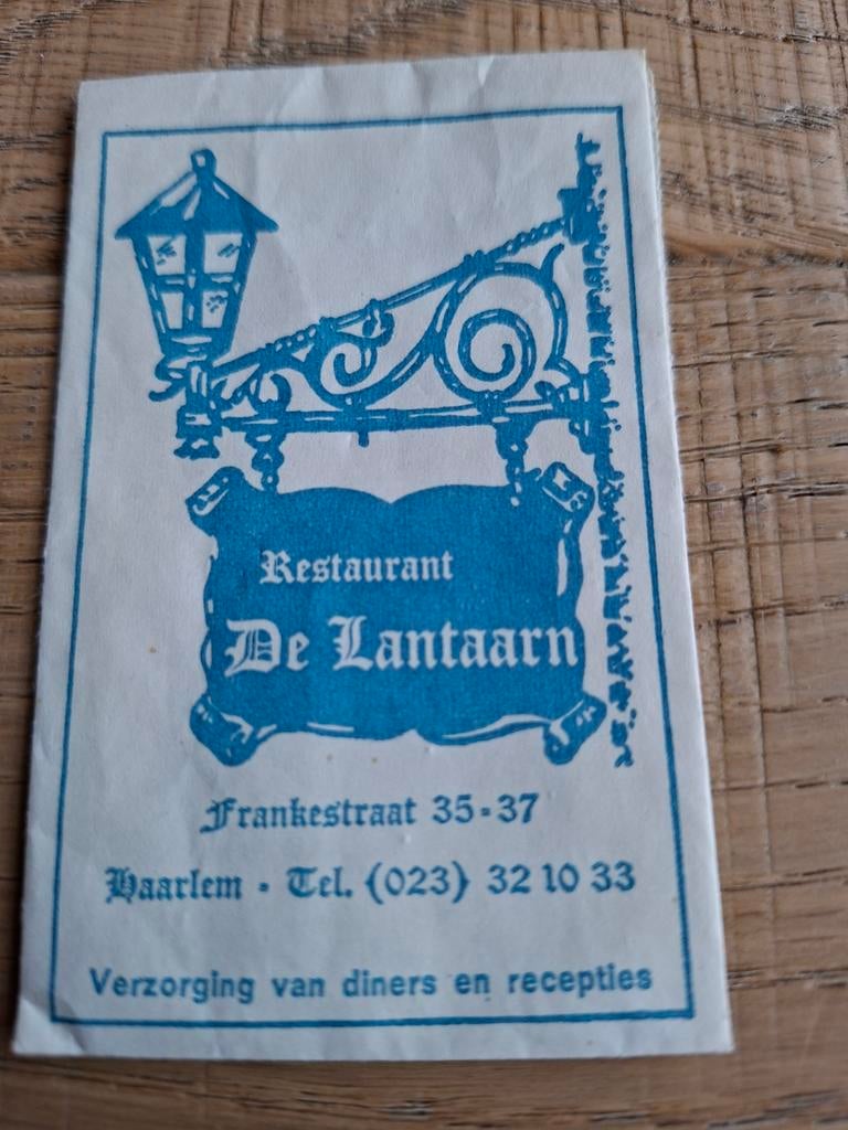 Suikerzakje Restaurant De Lantaarn Haarlem, Ophalen of Verzenden