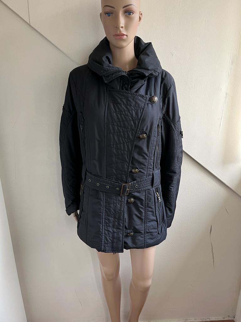 Creenstone winterjas maat 44 zwart met losse riem capuchon, Zwart, Creenstone, Maat 42/44 (L), Ophalen of Verzenden