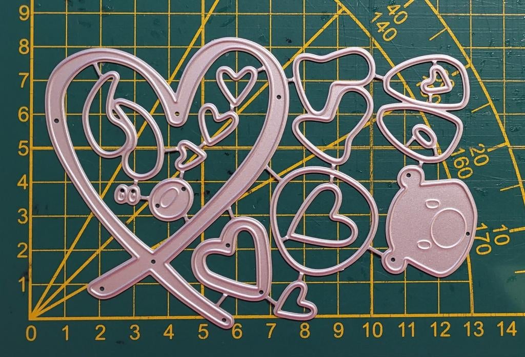 Snijmal Valentijn beertje/ hartje 1, Ophalen of Verzenden