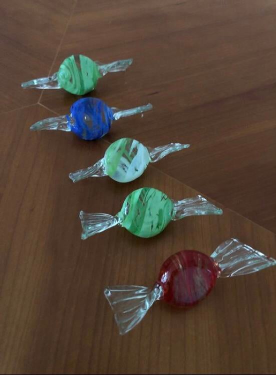 5 x vintage murano snoepje, Antiek en Kunst, Antiek | Glas en Kristal, Ophalen of Verzenden
