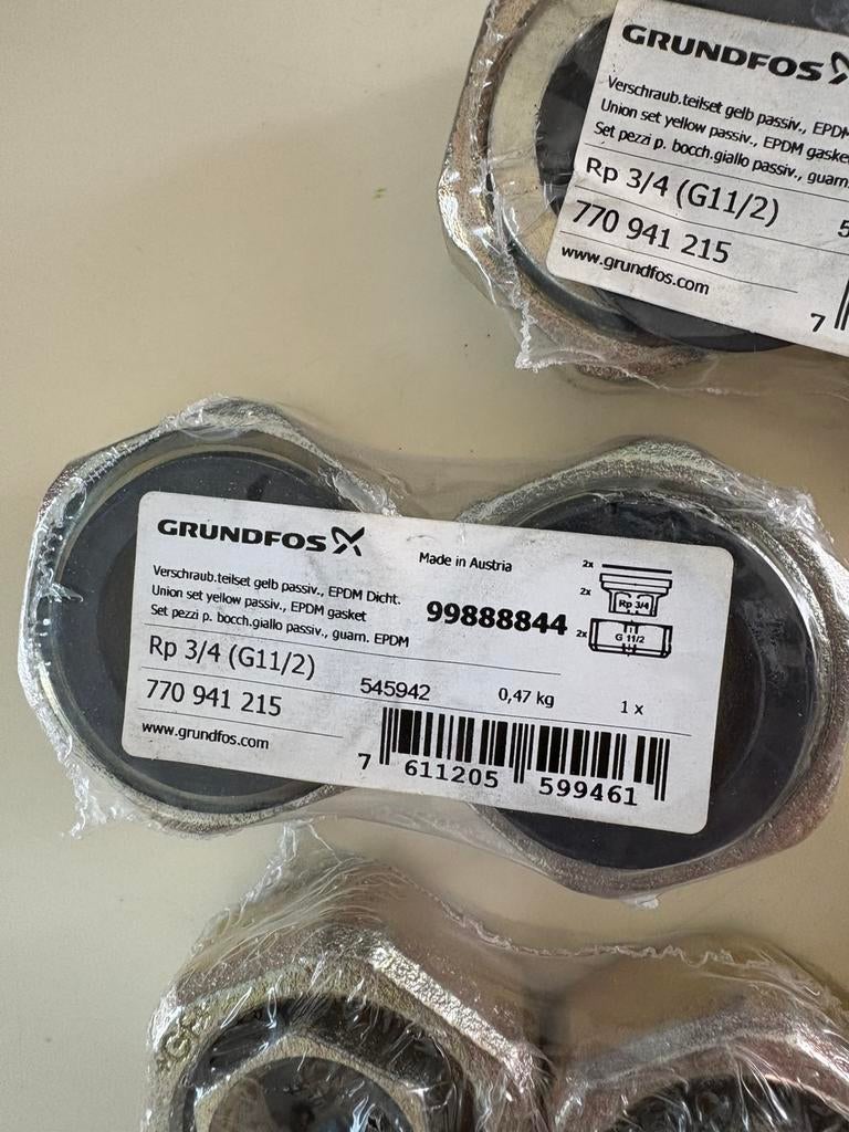 45x Grundfos koppelingsset G 1½ x ¾ – Nieuw 2 per verpakking, Minder dan 30 cm, Overige typen, Nieuw, Minder dan 60 cm