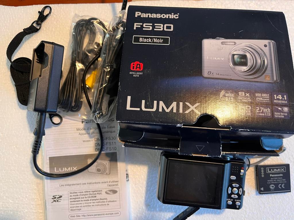 Panasonic Lumix DMC-FS30 Zwart - Compact Camera, Gebruikt, Panasonic, Geheugenkaart, Camera