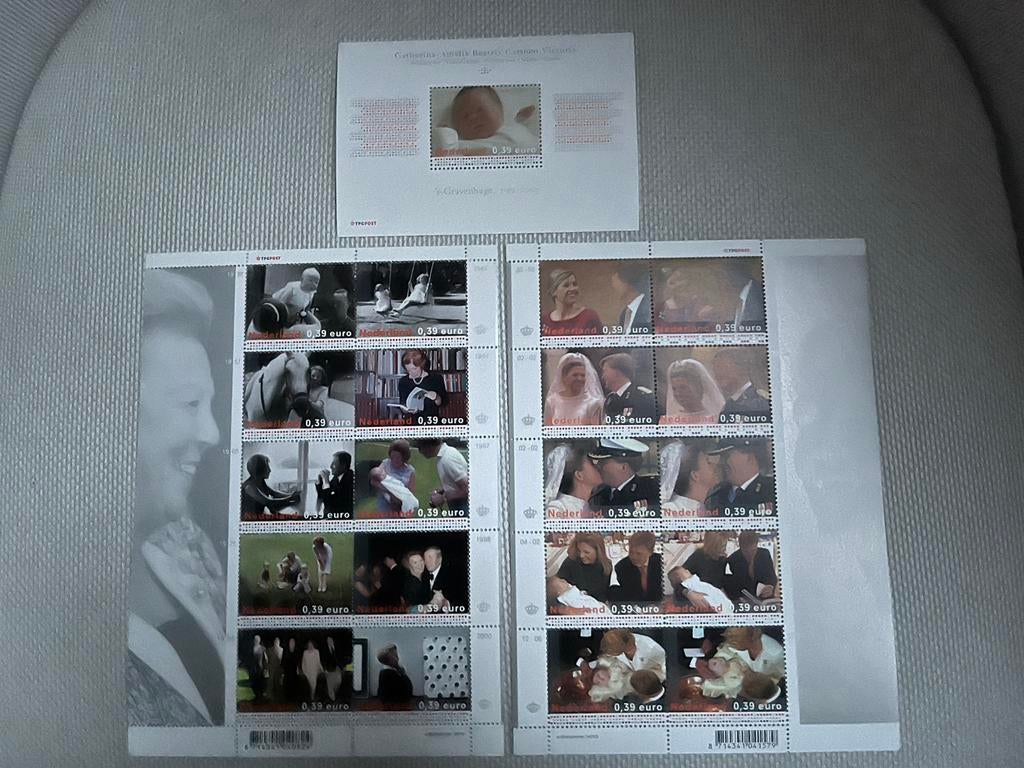 Postzegelvellen Beatrix & Willem-Alexander + blokje, Ophalen of Verzenden, Na 1940, Postfris