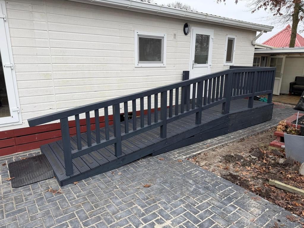 Rolstoelhelling, Tinyhouse, Recreatiewoning, Chalet, Opstap, Tuin en Terras, Terrasdelen en Vlonders, Nieuw, Hout, Ophalen of Verzenden