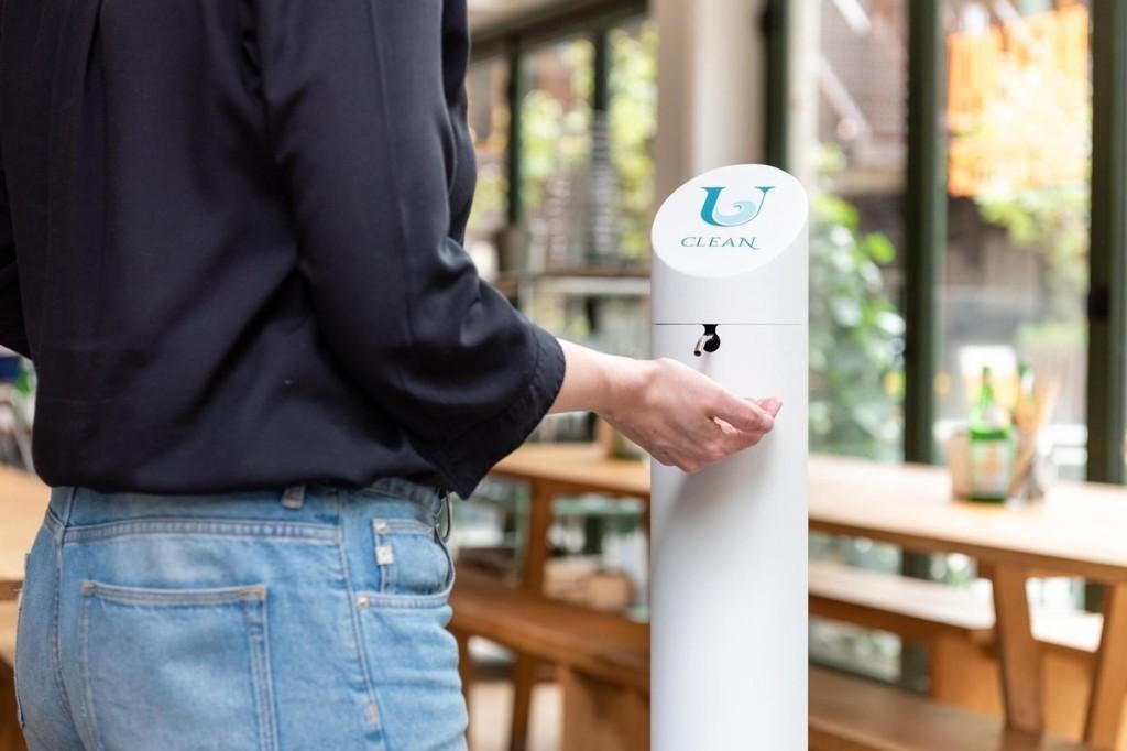 UClean - Desinfectiezuil met Voetpomp - Contactloos. NIEUW, Hand- en Voetverzorging, Nieuw, Ophalen of Verzenden, UClean