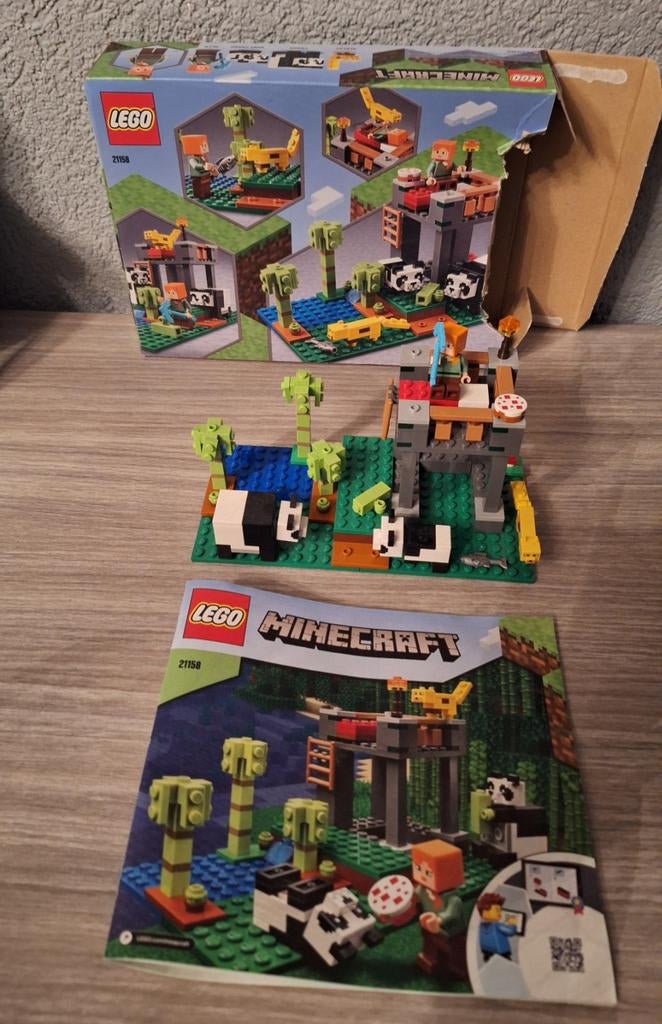 Lego Minecraft Panda Verblijf (21158) Compleet, Kinderen en Baby's, Speelgoed | Duplo en Lego, Zo goed als nieuw, Lego, Complete set