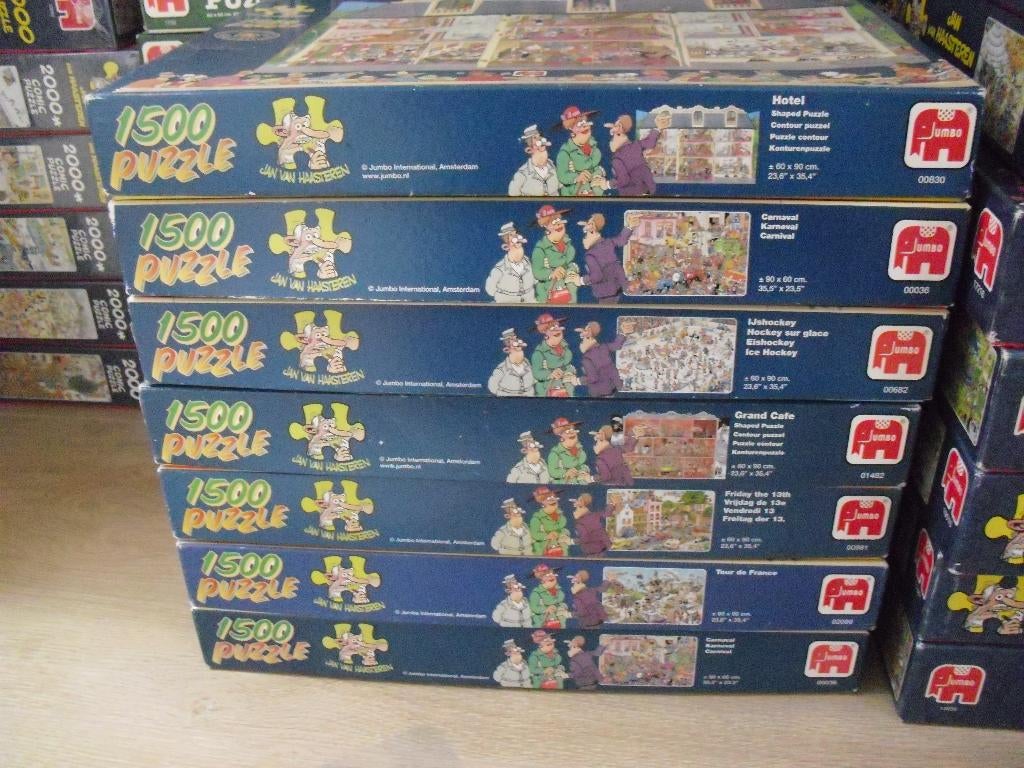 Jan van Haasteren puzzels 1500 st, Hobby en Vrije tijd, Denksport en Puzzels, Ophalen of Verzenden, 500 t/m 1500 stukjes, Gebruikt