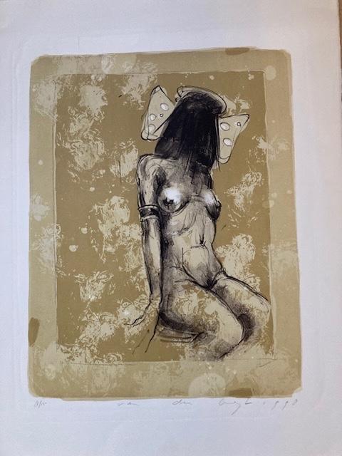 Vegt, Hennie van der litho vrouw 1998 40x52, Antiek en Kunst, Kunst | Litho's en Zeefdrukken, Ophalen of Verzenden