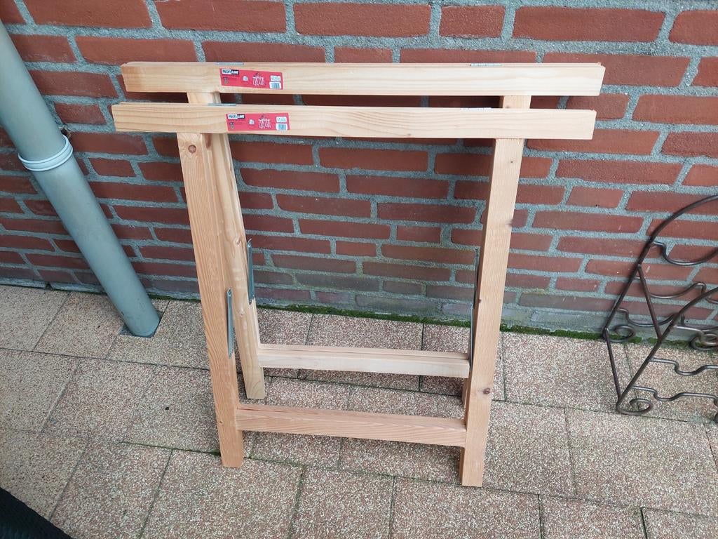 Houten Schragen - Set van 2, Ophalen, Gebruikt, Minder dan 70 cm, Inklapbaar