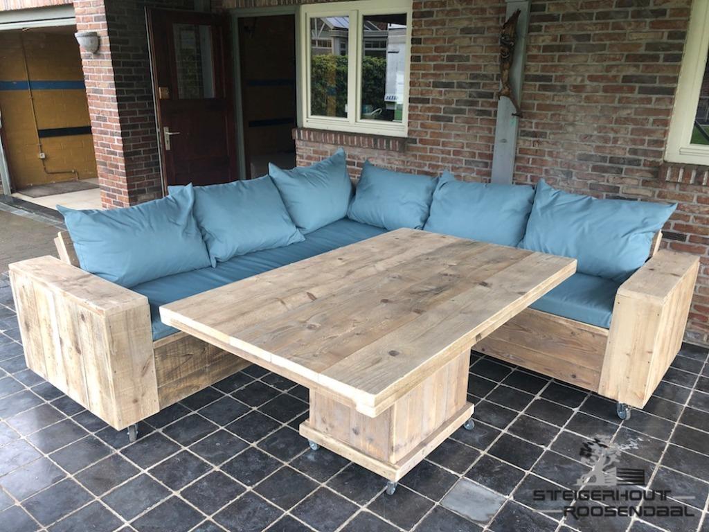 Steigerhout Loungeset Loungebank Hoekbank Tuinbank Tuinset, Verzenden, Bank, Steigerhout, Nieuw