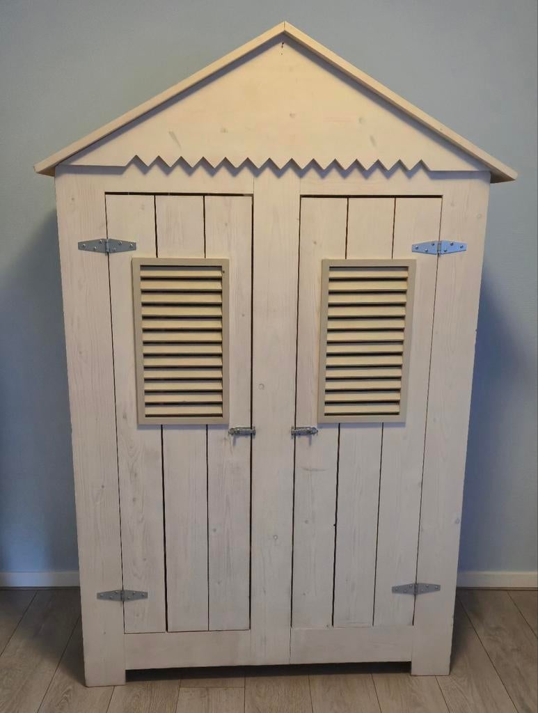 Massief hout - Kledingkast in thema Beach - Whitewash, Ophalen, Gebruikt, Jongetje of Meisje