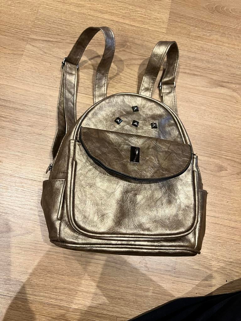 Mooie gouden rugzak in goede staat, Overige merken, 25 tot 40 cm, Ophalen of Verzenden, Zo goed als nieuw