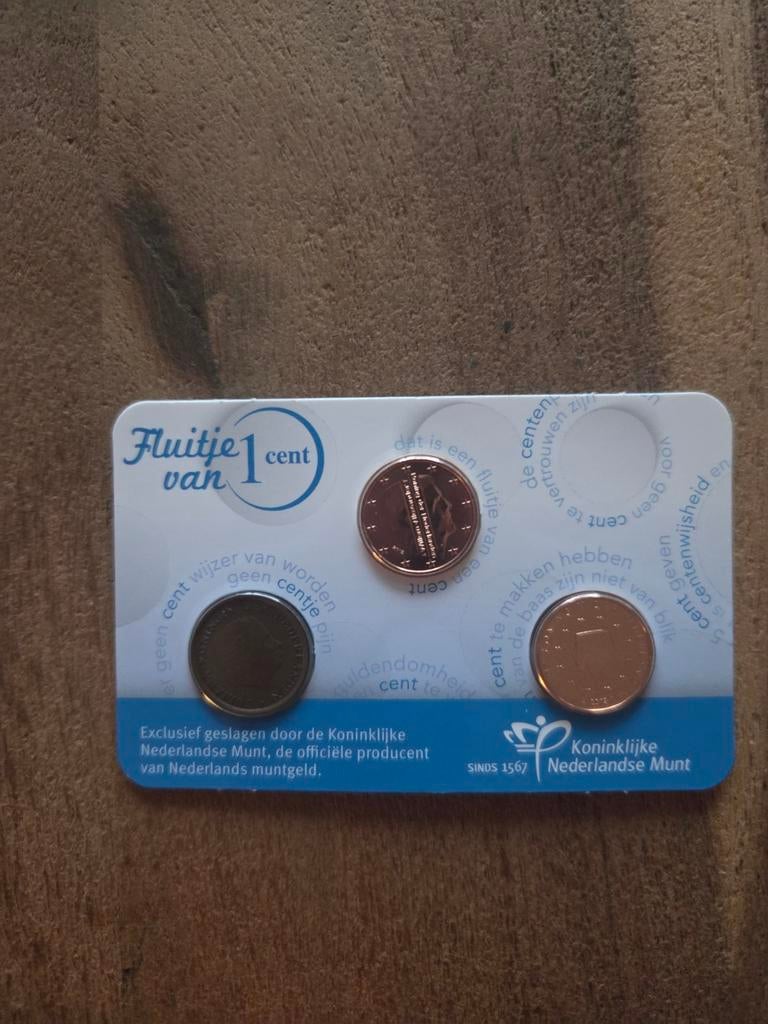 Setje van 3 'Fluitje van 1 cent' munten, Ophalen of Verzenden, Koningin Beatrix, 1 cent, Setje