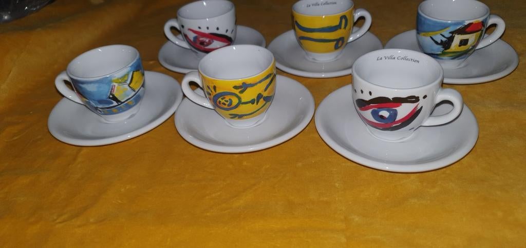 La Villa Collection Espresso Kopjes en Schotels - 6 stuks, Ophalen of Verzenden, Zo goed als nieuw, Overige stijlen, Kop(pen) en/of Schotel(s)