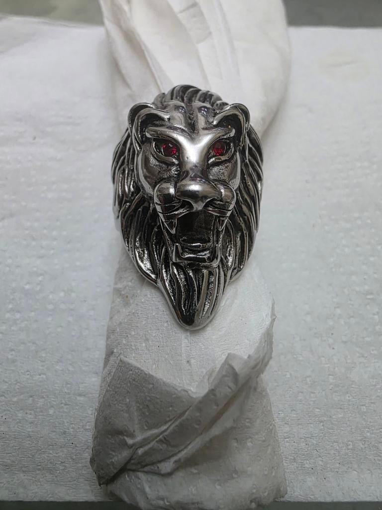 Stoere leeuwenring, Nieuw, Ophalen of Verzenden, Dame, Zilver