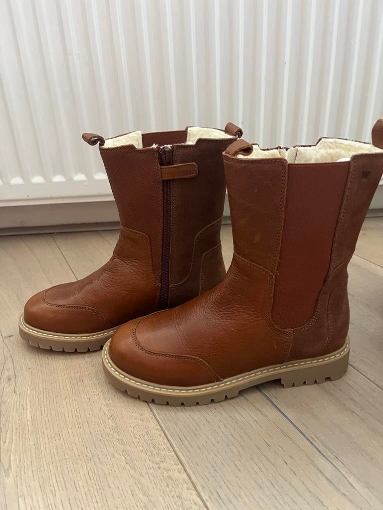 Gevoerd leren laarsje winter mt 33 Wheat laars Gevoerd NIEUW, Ophalen of Verzenden, Gebruikt, Jongen of Meisje, Laarzen