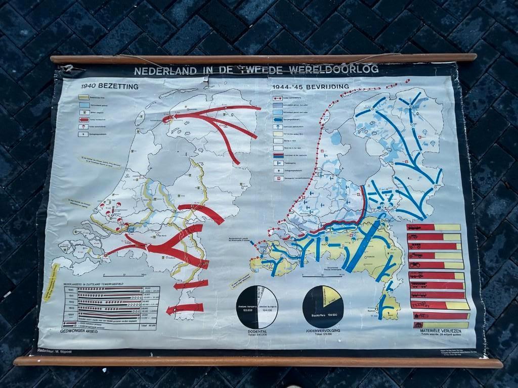 Nederland in de Tweede Wereldoorlog, Antiek en Kunst, Antiek | Schoolplaten, Ophalen of Verzenden, Geschiedenis