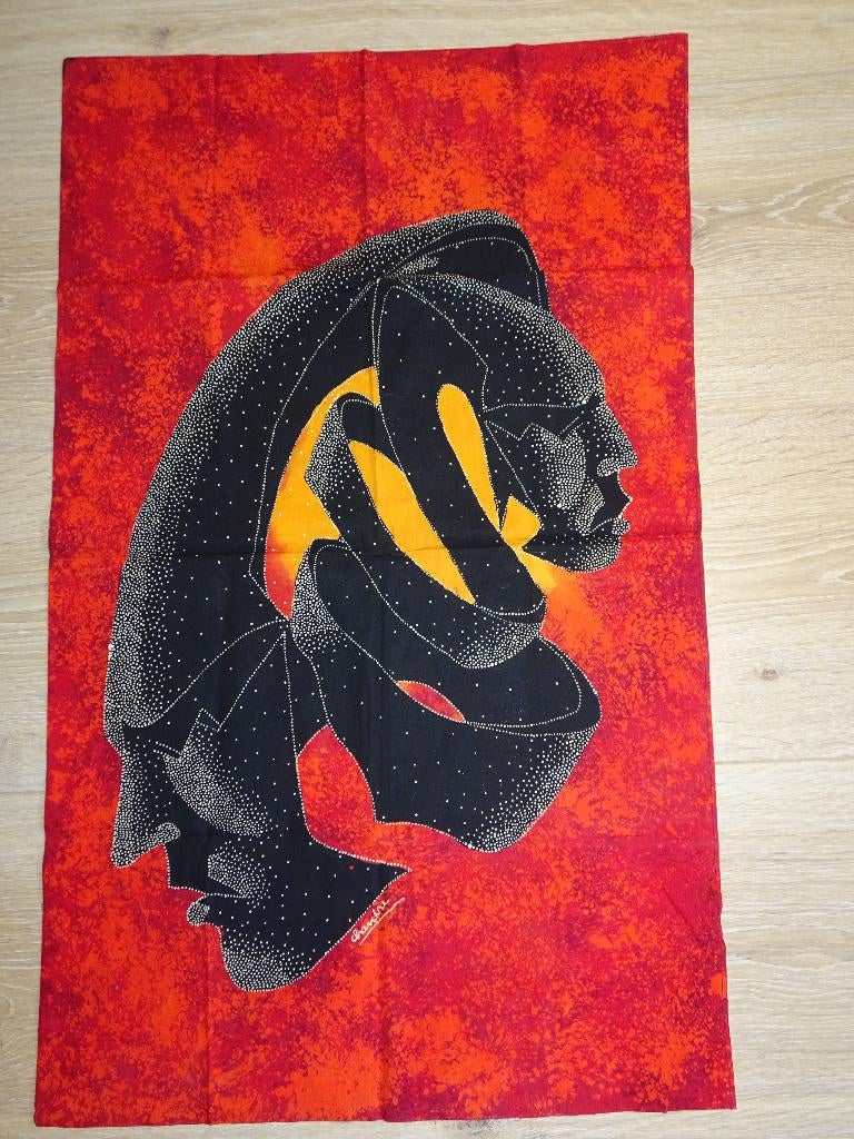 Afrikaanse schilderijdoek met afbeelding (75 X 45cm), Ophalen of Verzenden