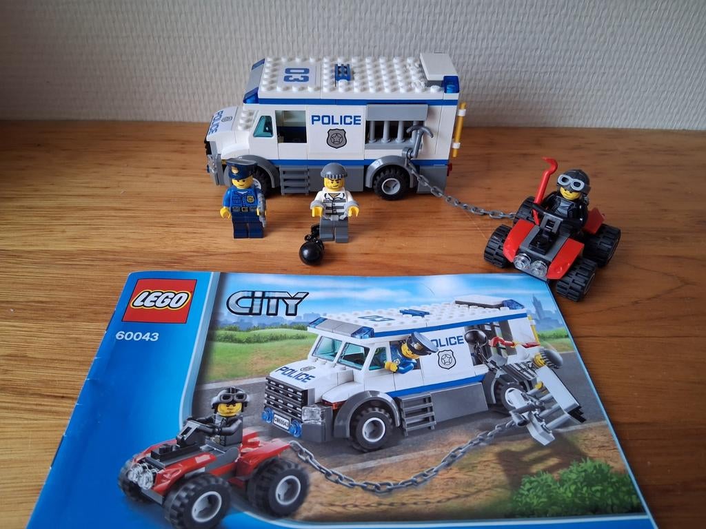 Lego city gevangenentransport politie 60043 complete set, Ophalen of Verzenden