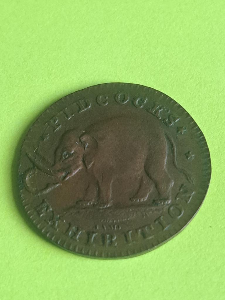 1795-1801 Engeland farthing Pidcock's Exhibition olifant, Postzegels en Munten, Ophalen of Verzenden, Overige landen, Losse munt