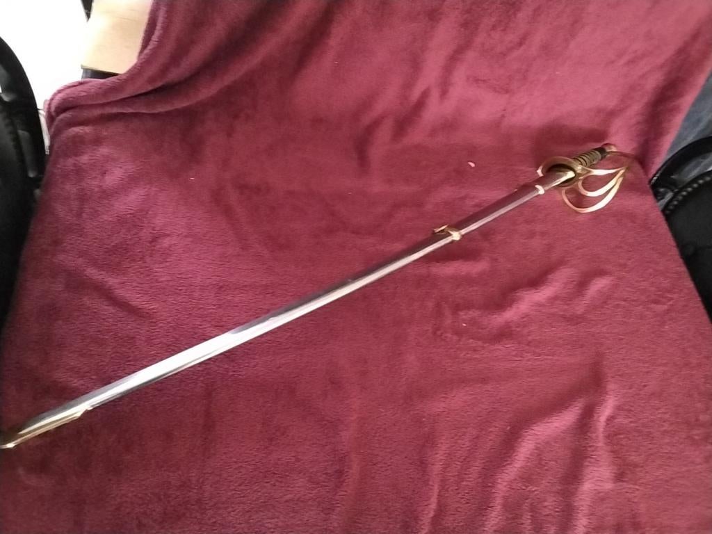 Militair Zwaard/Sabel met Schede - Gemerkt 1880, Verzamelen, Ophalen, Overige soorten, Overige gebieden, Zwaard of Sabel