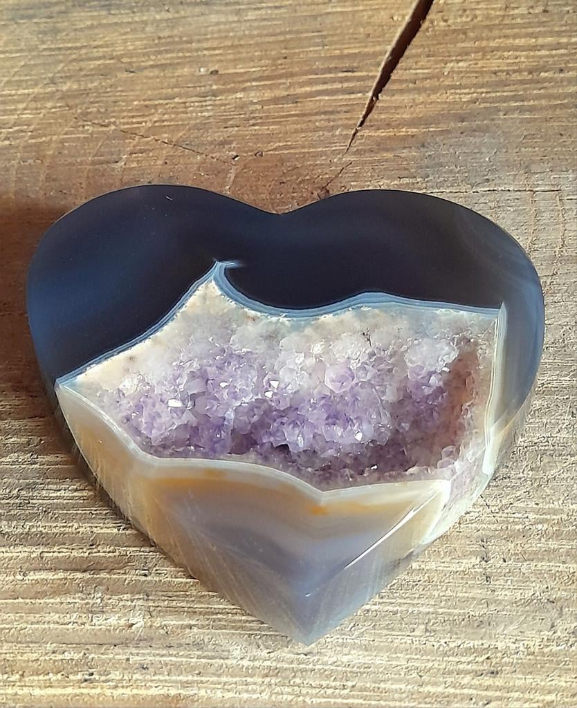 Amethist Agaat hart., Verzamelen, Mineralen en Fossielen, Ophalen of Verzenden