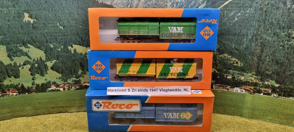 NS 3x VAM wagons in doos onbespeeld voor Marklin, Wisselstroom, Ophalen of Verzenden, NS, Märklin