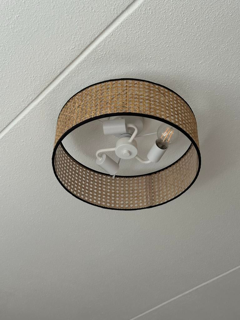 Rotan Plafondlamp - Bohemian Stijl, Ophalen of Verzenden, Zo goed als nieuw, Overige materialen