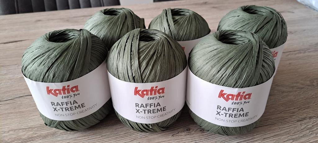 Katia Raffia X-Treme Garen - Kleur 104 (6 bollen), Hobby en Vrije tijd, Breien en Haken, Ophalen of Verzenden, Nieuw, Breien of Haken