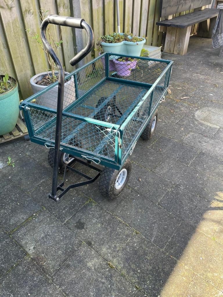 Tuin-/bolderkar, groen, Ophalen, Opvouwbaar, Gebruikt