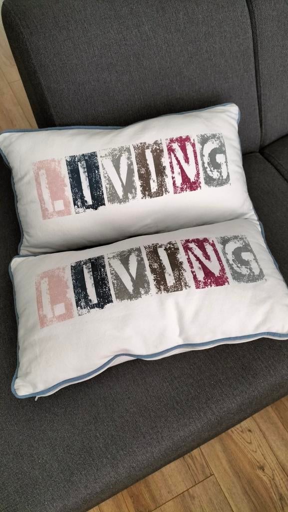 2 rechthoekige sier kussens Living, Ophalen of Verzenden, Gebruikt, Rechthoekig