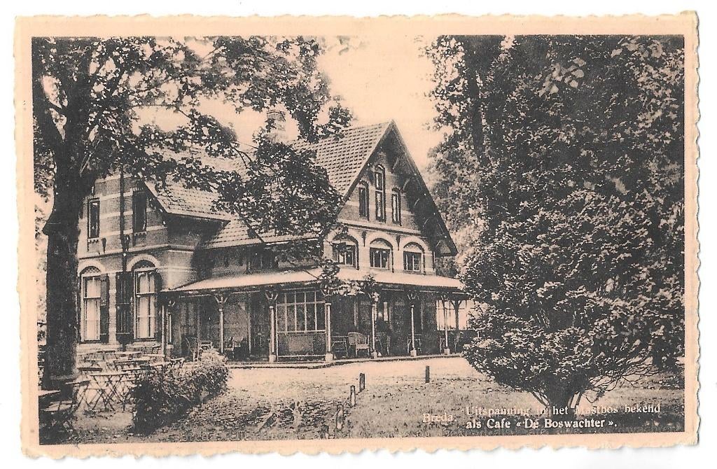 AK Breda - Uitspanning in het Mastbos Café de Boschwachter, Verzenden, 1940 tot 1960, Gelopen, Noord-Brabant