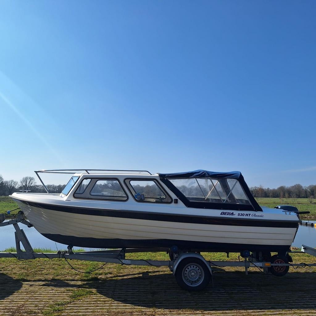 Bella 530 HT met 9.9 pk Yamaha motor en trailer, Ophalen, Gebruikt, Minder dan 10 pk, Tot 6 meter