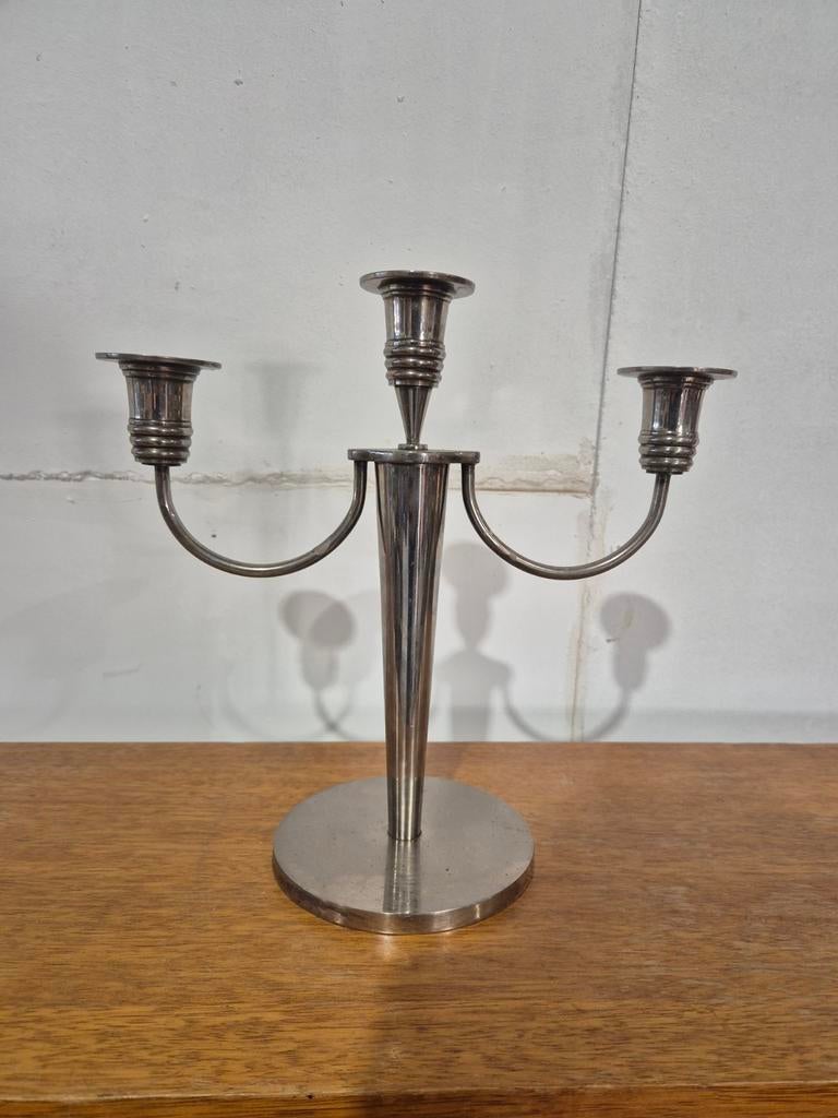 Art deco stijl kandelaar, Antiek en Kunst, Antiek | Kandelaars, Ophalen of Verzenden, Overige materialen