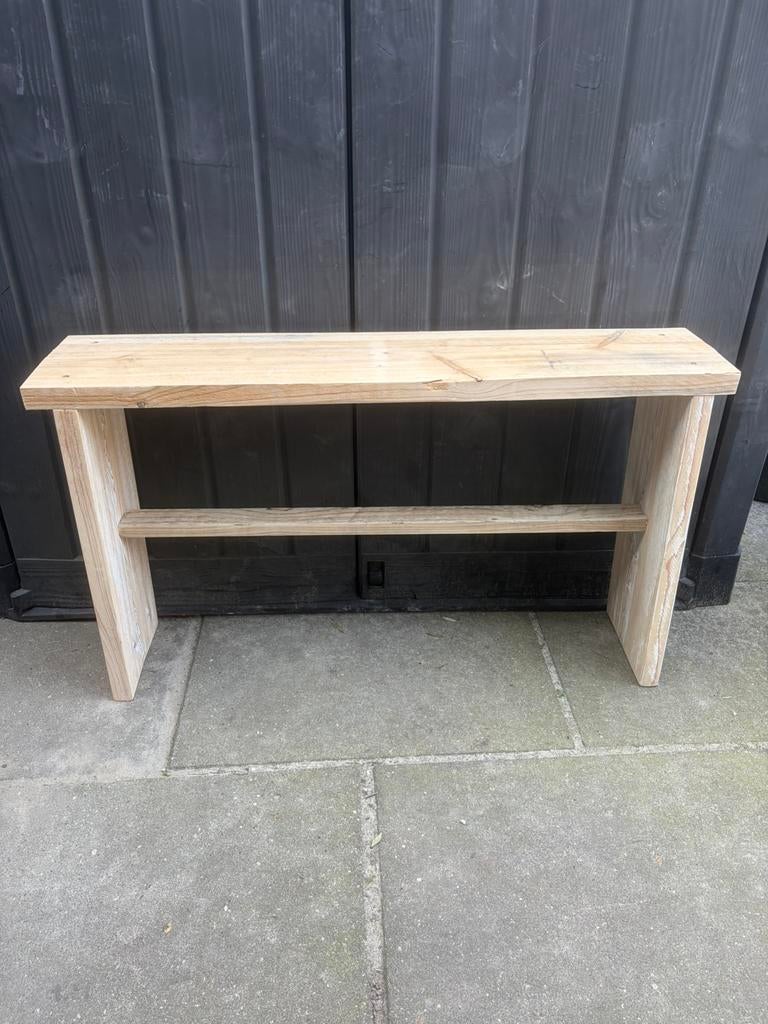 Steigerhouten bankje handgemaakt 90x19,5x53 cm, Ophalen, Nieuw, Hout