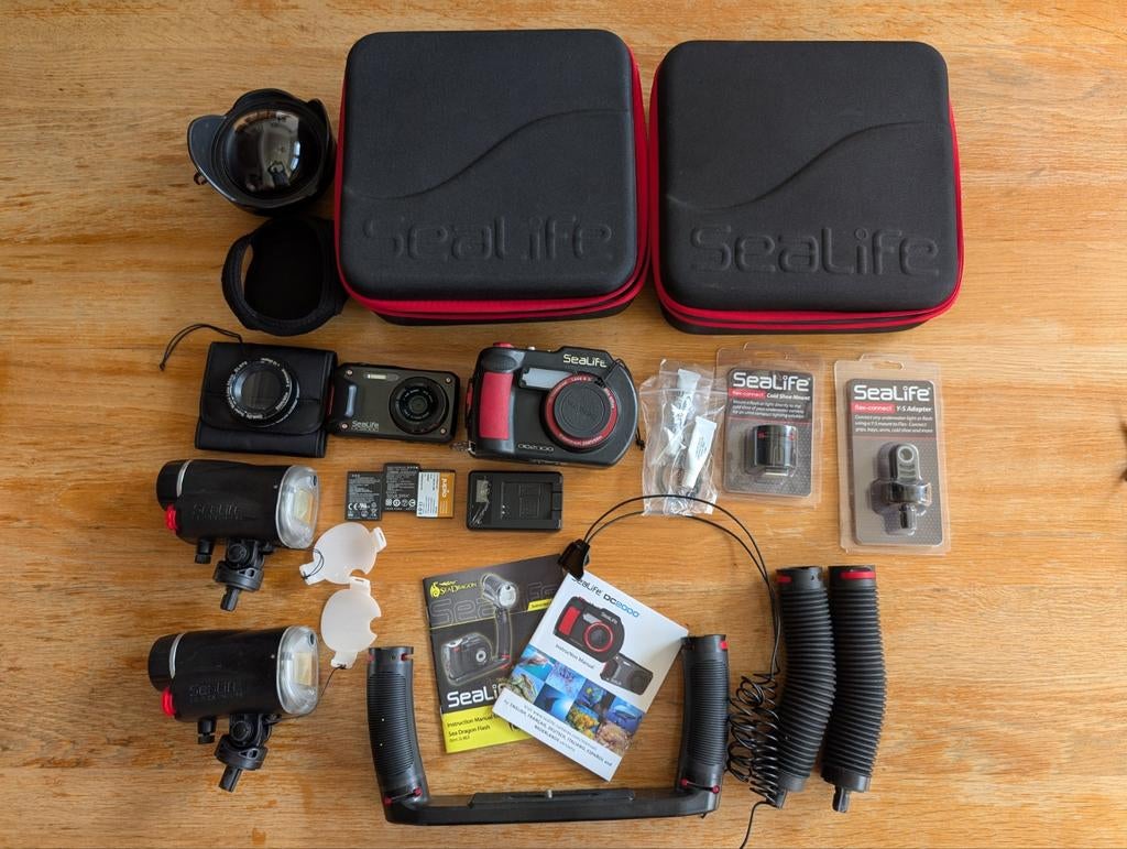 Sealife DC2000 Onderwater Camera Set met Veel Extra's, Ophalen of Verzenden, Gebruikt, Meer dan 40 meter, Complete set