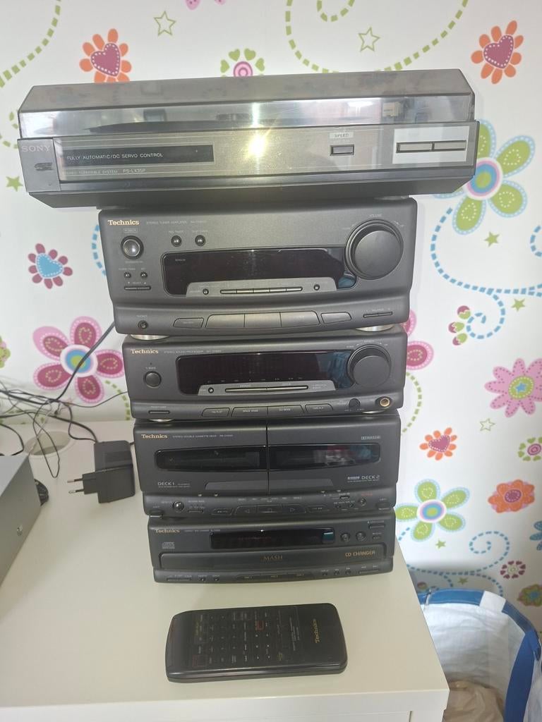Technics stereo set/Sony platenspeler en afstandsbedieni, Audio, Tv en Foto, Stereo-sets, Ophalen, Gebruikt, Cassettedeck, Overige merken
