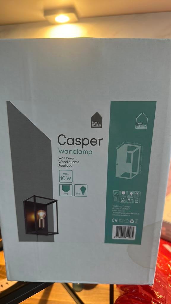 Nieuwe Muurlamp ‘casper’ kwantum/leenbakker, Huis en Inrichting, Lampen | Hanglampen, Ophalen, Nieuw, Minder dan 50 cm
