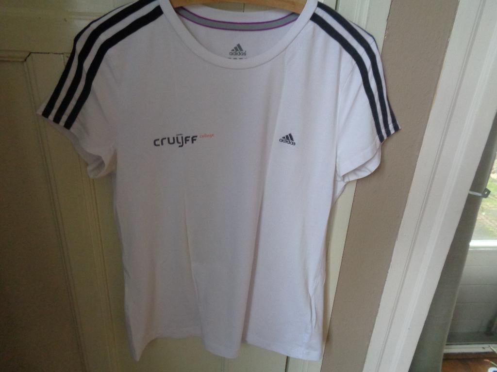 Johan Cruyff college by Adidas t'shirt:mt M, Maat 48/50 (M), Wit, Ophalen of Verzenden, Zo goed als nieuw