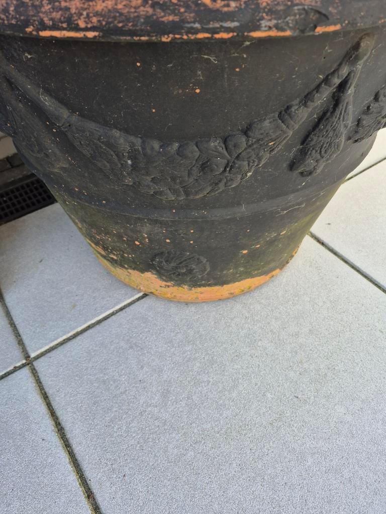 Bloempot  terracotta, Tuin en Terras, Bloempotten, Ophalen, Gebruikt, Rond, Minder dan 40 cm