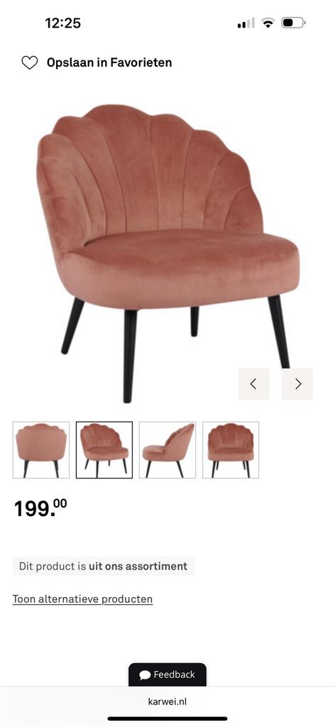 Velvet stoel van karwei, Ophalen, Zo goed als nieuw, Overige kleuren, Eén