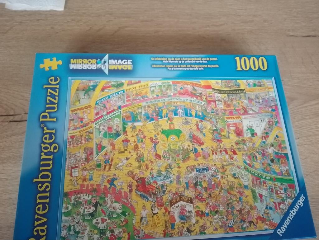 Ravensburger Mirror Image puzzel 1000 stukjes winkelcentrum, Ophalen of Verzenden, 500 t/m 1500 stukjes, Zo goed als nieuw