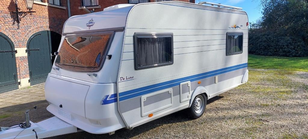 Hobby 450 uf Isabella voortent !2025 gekeurd  zakluifel., Caravans en Kamperen, Hobby, Dwarsbed, Particulier, 4 tot 5 meter