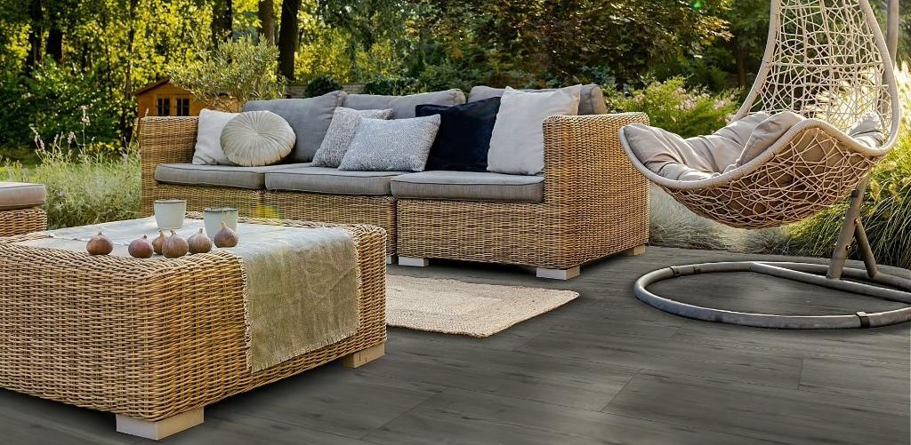 Keramische Tuintegel 45x90x3 Houtlook Forest Dark Grey, Keramiek, Nieuw, Ophalen of Verzenden, 10 m² of meer