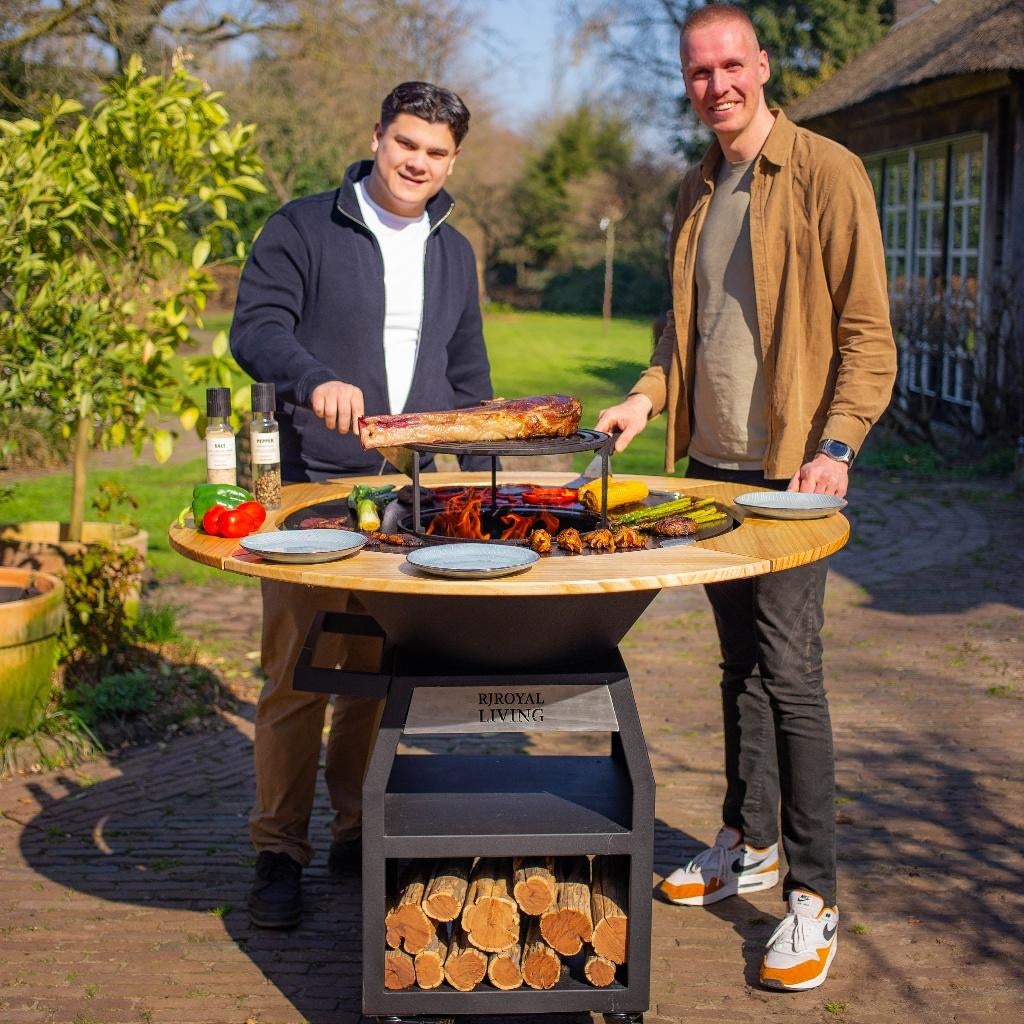 Plancha BBQ grill Maestro Smokeless XXL 80 Blackline Primeur, Ophalen of Verzenden, Nieuw, RJRoyal Living, Met accessoires