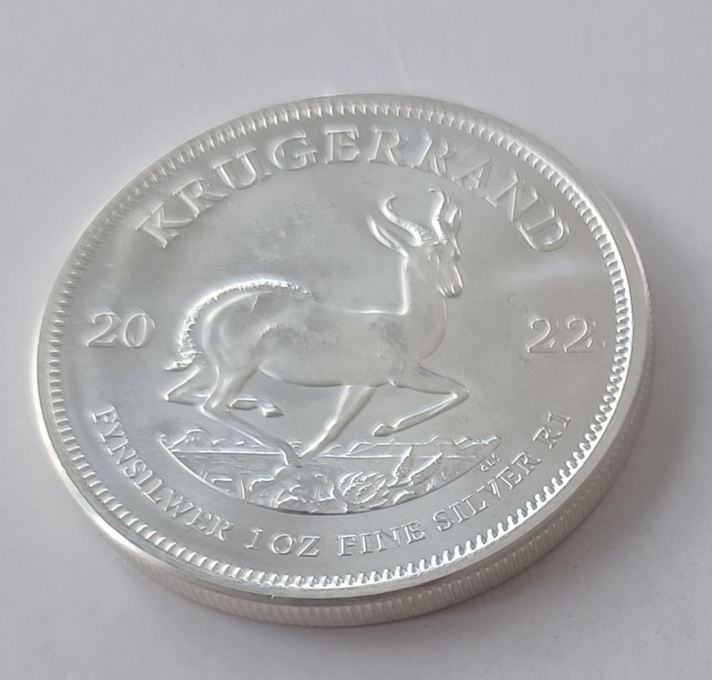 1 ounce zilveren Krugerrand, Postzegels en Munten, Edelmetalen en Baren, Ophalen of Verzenden, Zilver
