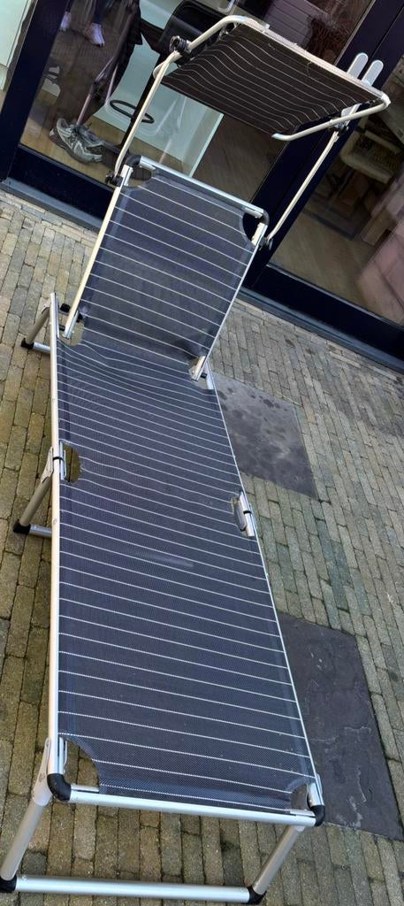 Jysk Ligbed Zonnebed Grijs - Z.G.A.N., Ophalen, Zo goed als nieuw, Aluminium, Verstelbaar