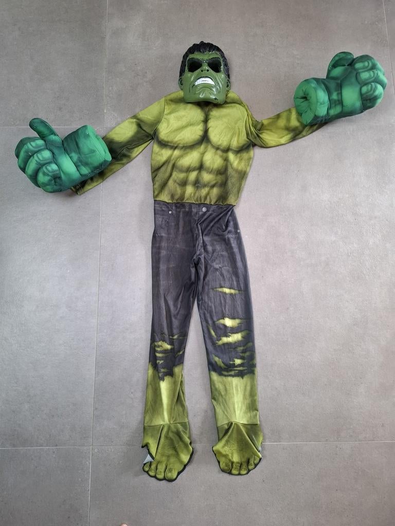 Hulk Verkleedpak Carnaval Kinderen 6-8 jaar, Ophalen of Verzenden, Gebruikt, 122 t/m 128, Jongen