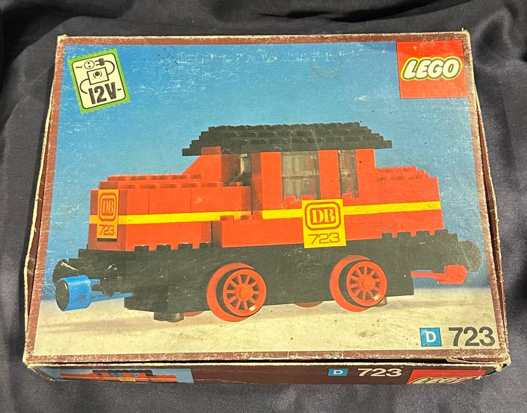 Lego 723 trein met doos en boekje, Gebruikt, Overige thema's, Lego, Ophalen of Verzenden